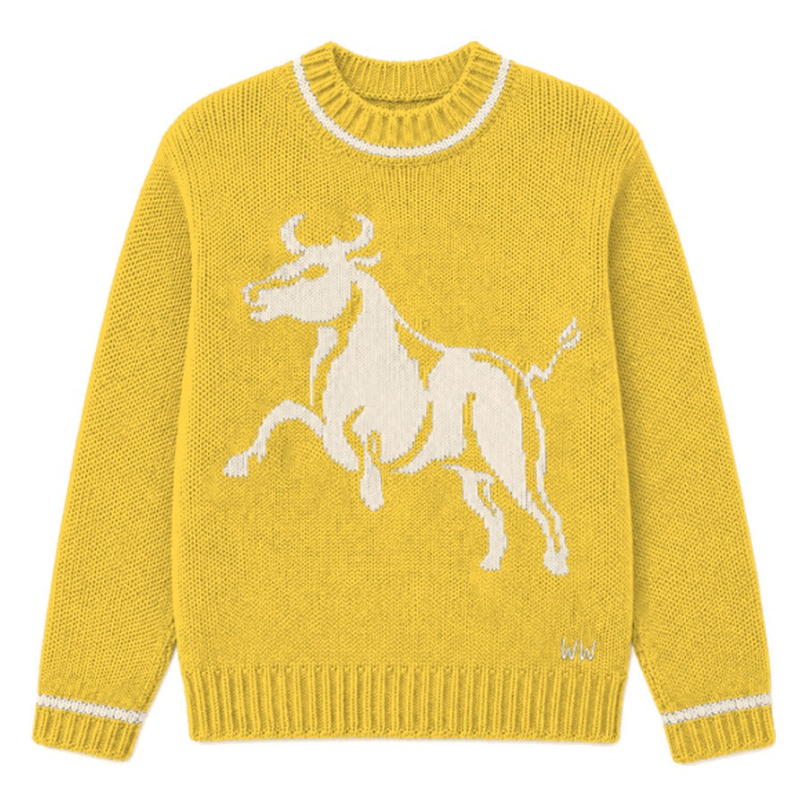 Taurus Zodiac Sweater in Yellow
