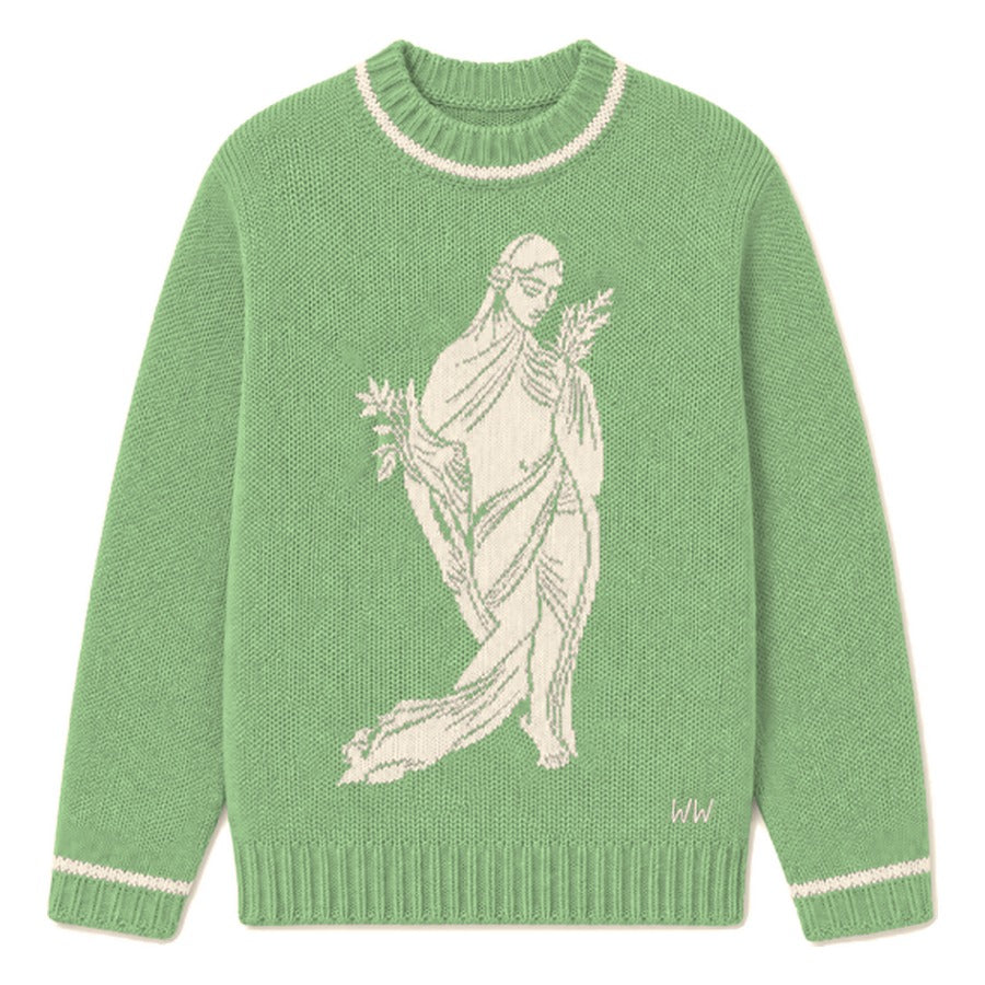 Virgo Zodiac Sweater in Green