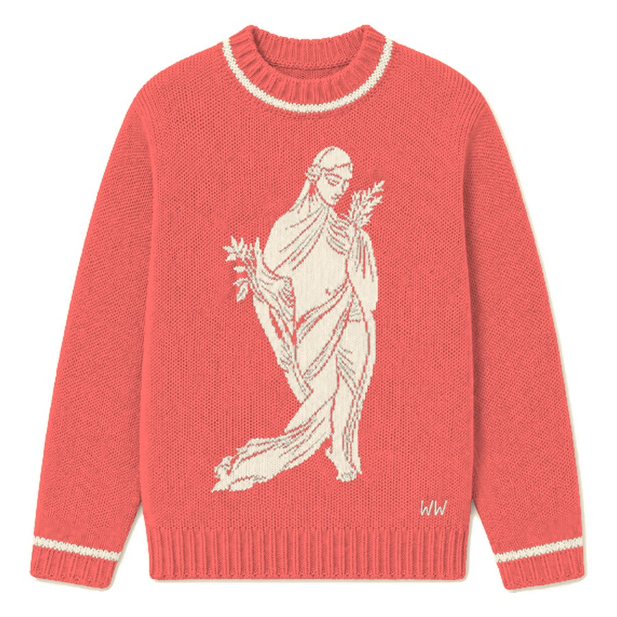 Virgo Zodiac Sweater in Red